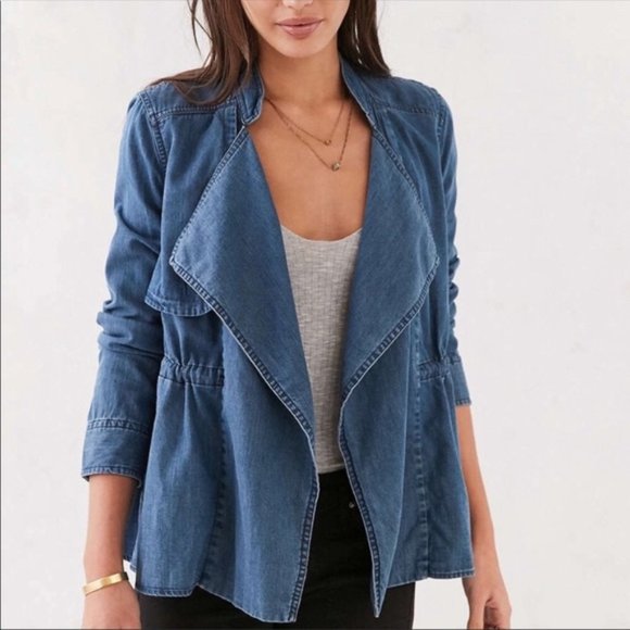 urban outfitters Jackets & Blazers - UO Silence + Noise Denim Waterfall Blazer Jacket